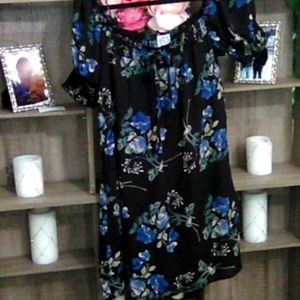 Blue rain flower dress size large